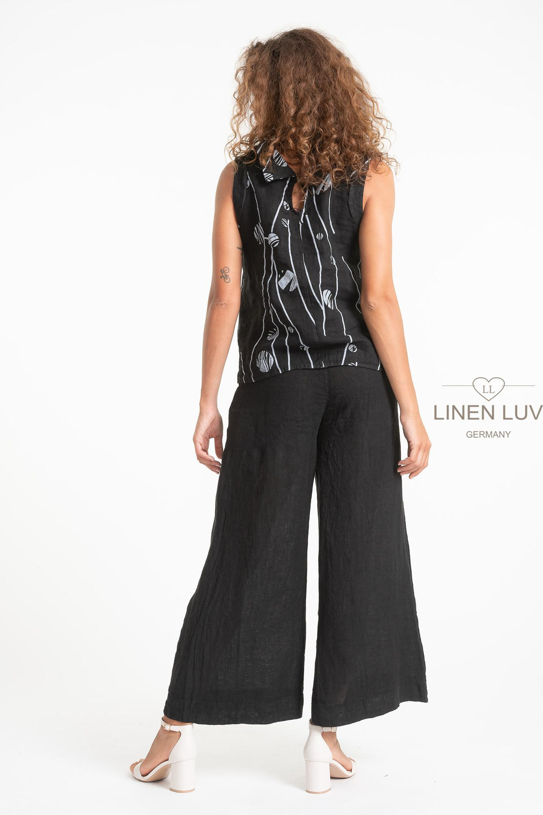 French Linen Slv/L Top Print - Breathable Naturals | Glam & Fame Clothing