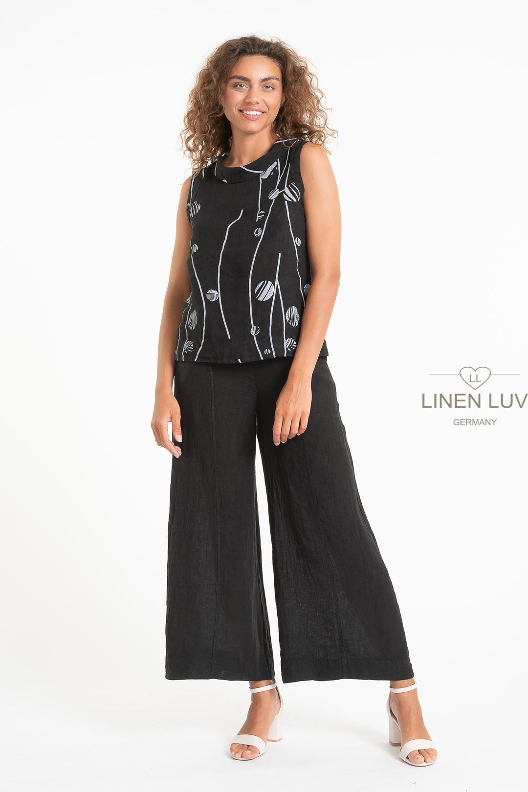 French Linen Slv/L Top Print - Breathable Naturals | Glam & Fame Clothing