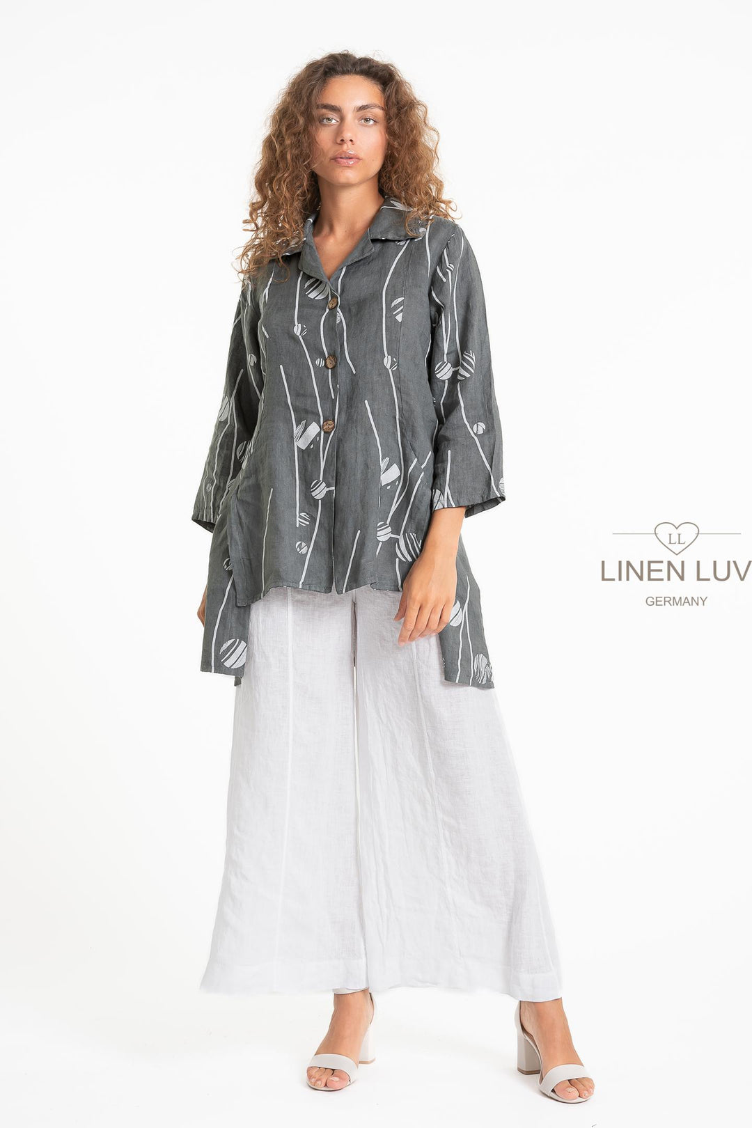 French Linen Blouse Print - Breathable Naturals | Glam & Fame Clothing