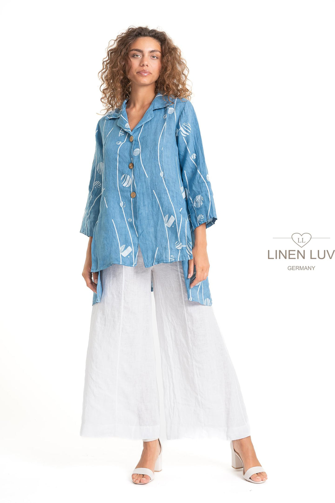 French Linen Blouse Print - Breathable Naturals | Glam & Fame Clothing