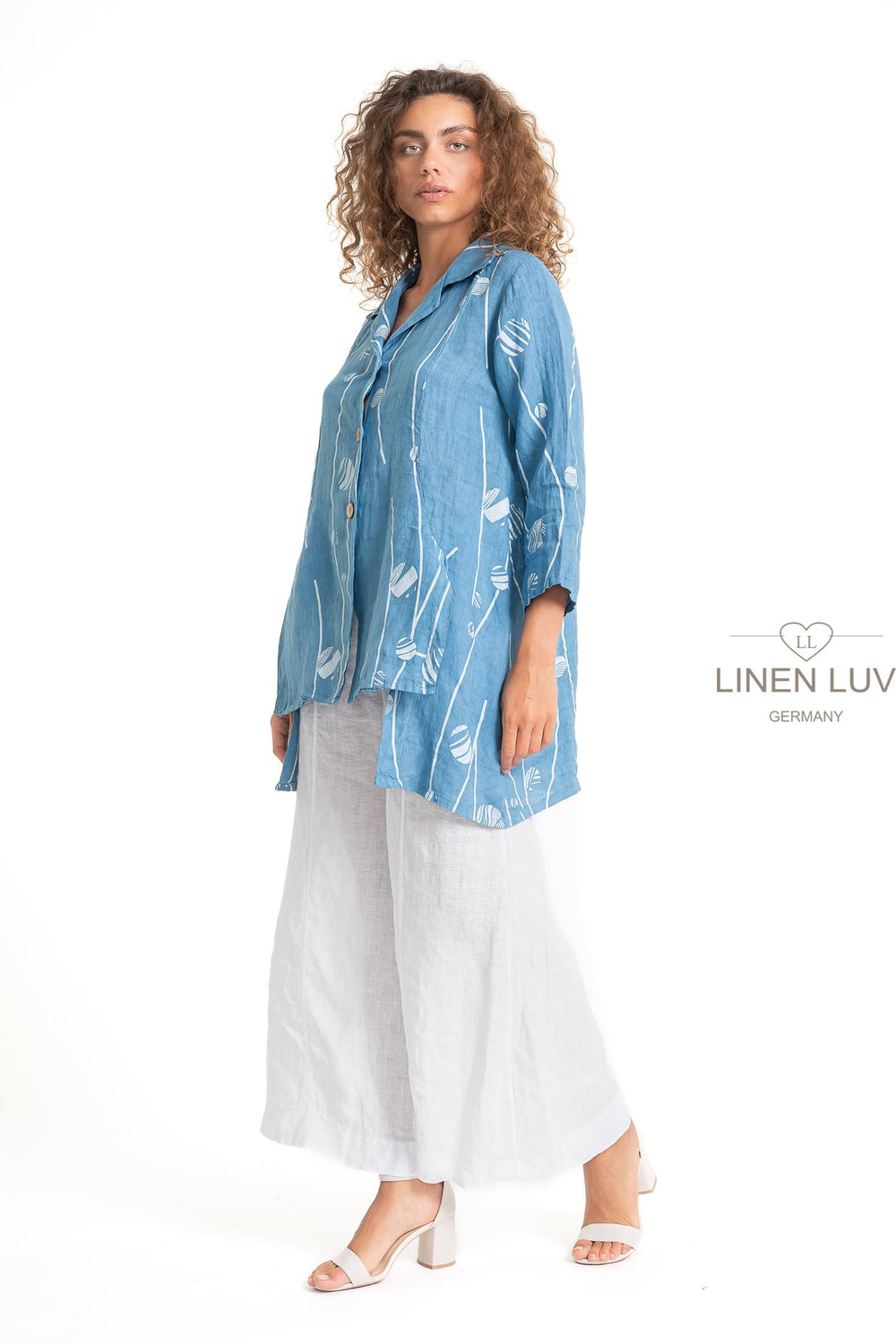 French Linen Blouse Print - Breathable Naturals | Glam & Fame Clothing