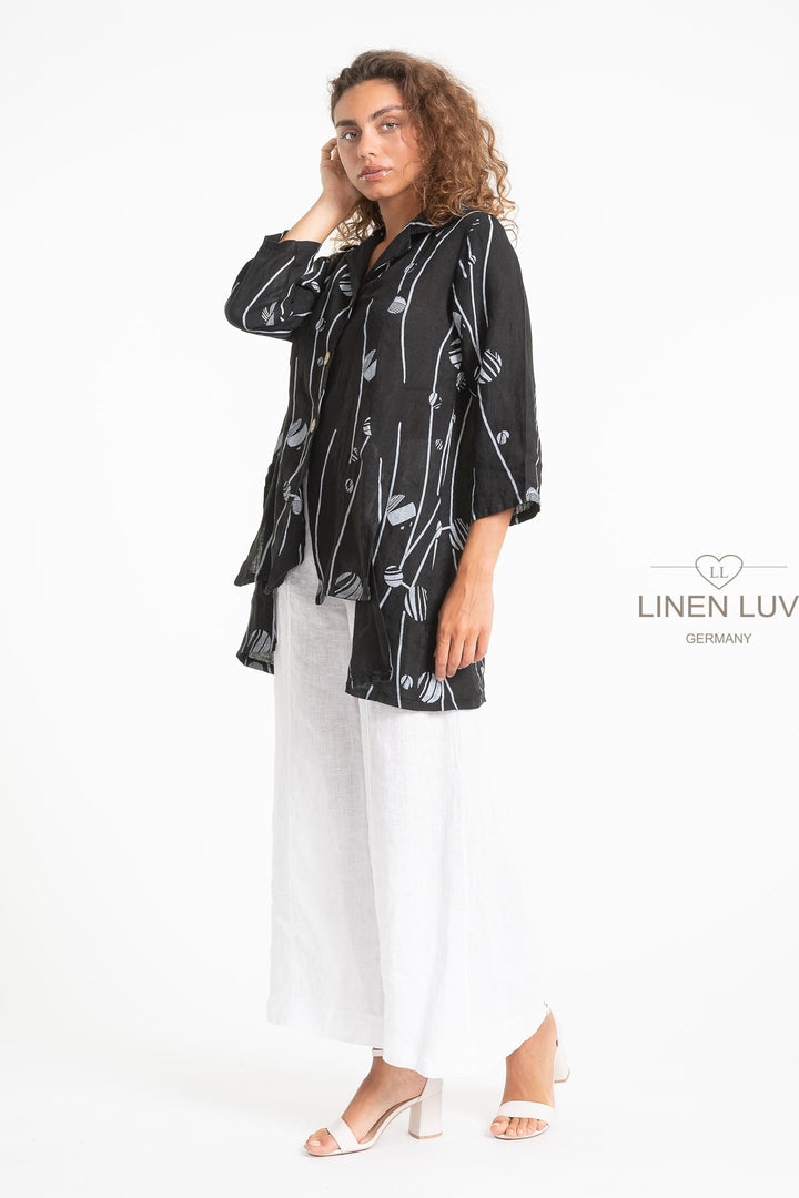 French Linen Blouse Print - Breathable Naturals | Glam & Fame Clothing