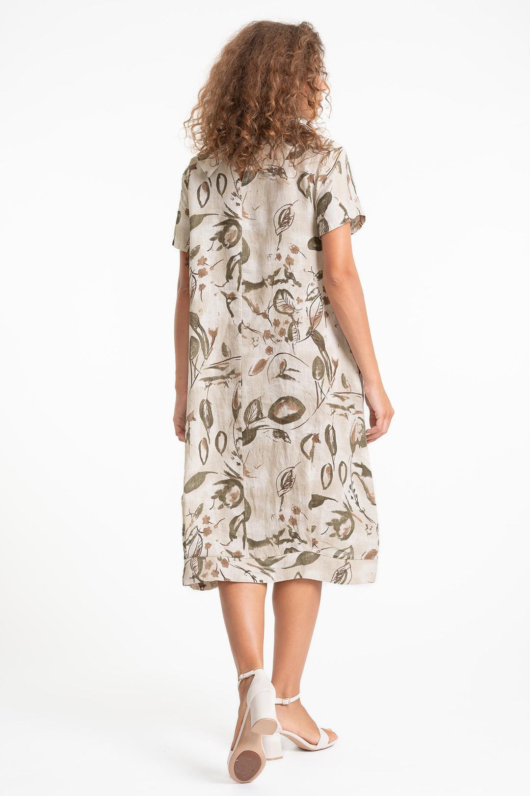 French Linen Cowl Neck Midi Print - Breathable Naturals | Glam & Fame Clothing
