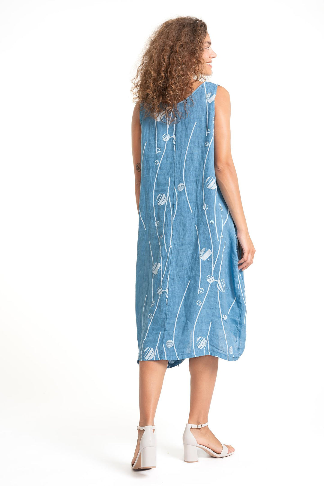 French Linen Midi Shift Print - Breathable Naturals | Glam & Fame Clothing