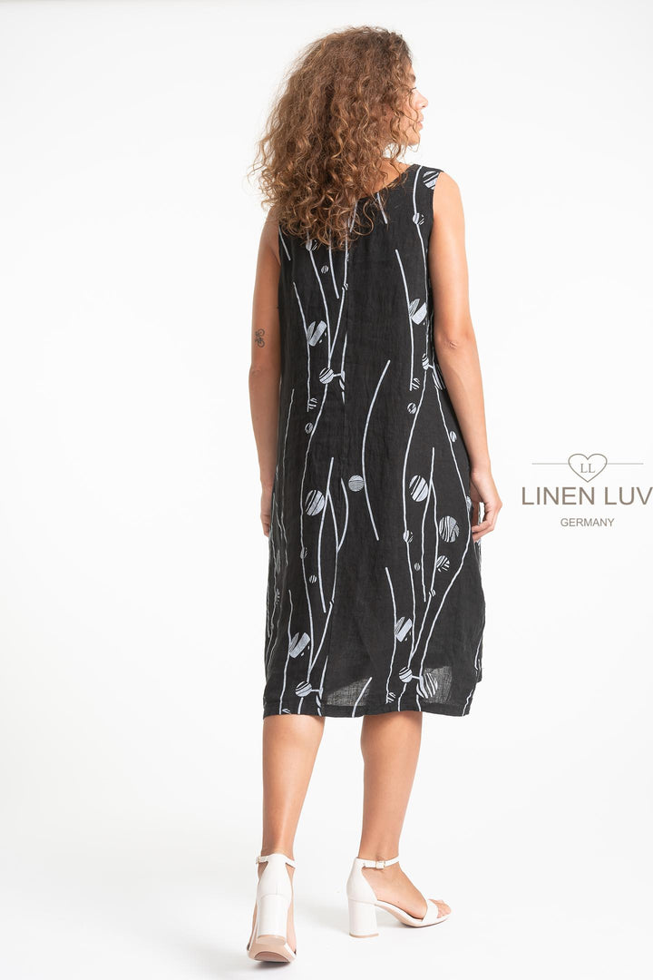French Linen Midi Shift Print