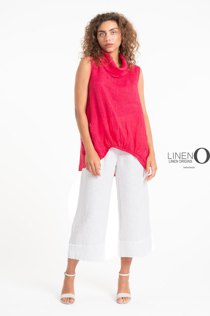 French Linen Blouse Ruche Accent - Breathable Naturals | Glam & Fame Clothing