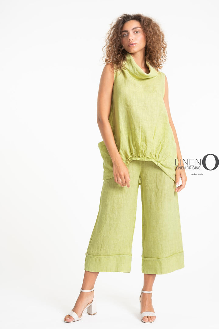 French Linen Blouse Ruche Accent - Breathable Naturals | Glam & Fame Clothing