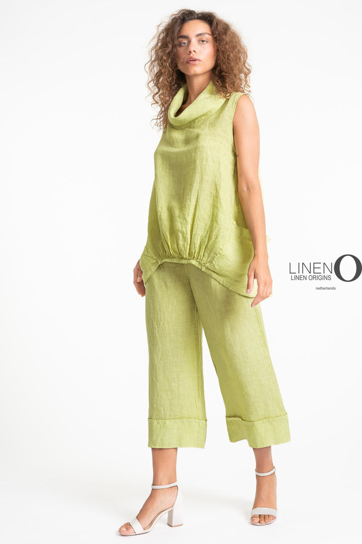 French Linen Blouse Ruche Accent - Breathable Naturals | Glam & Fame Clothing