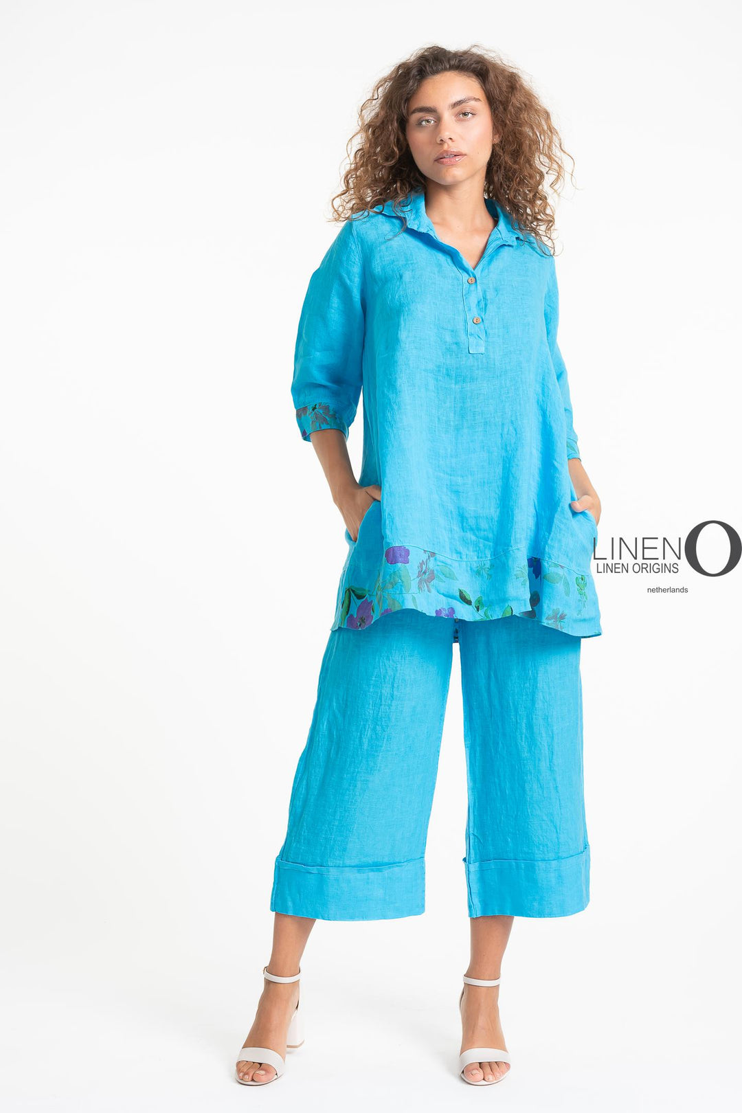 French Linen Blouse Floral Print - Breathable Naturals | Glam & Fame Clothing