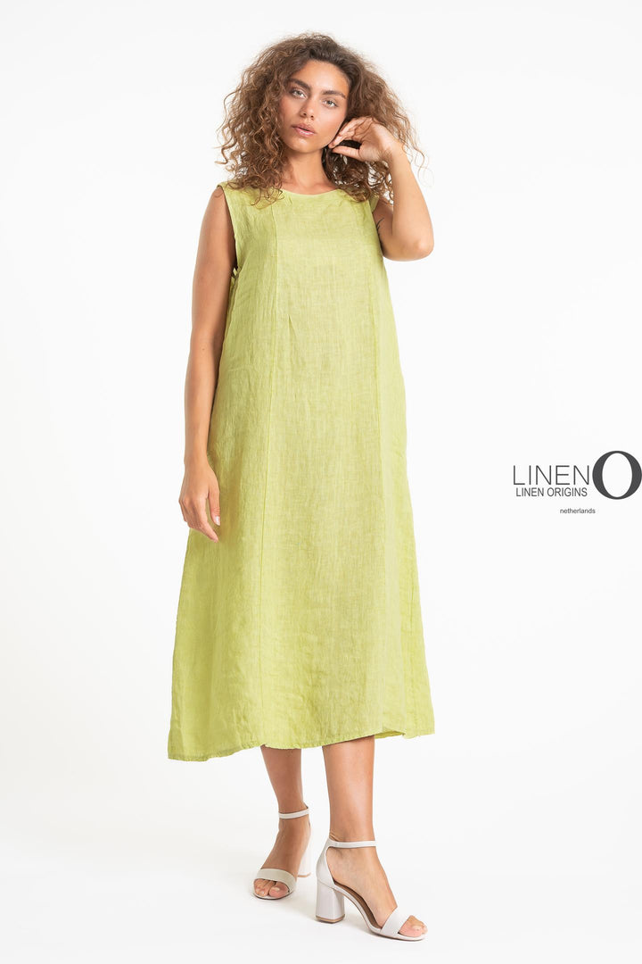 French Linen Maxi Dress A-Line