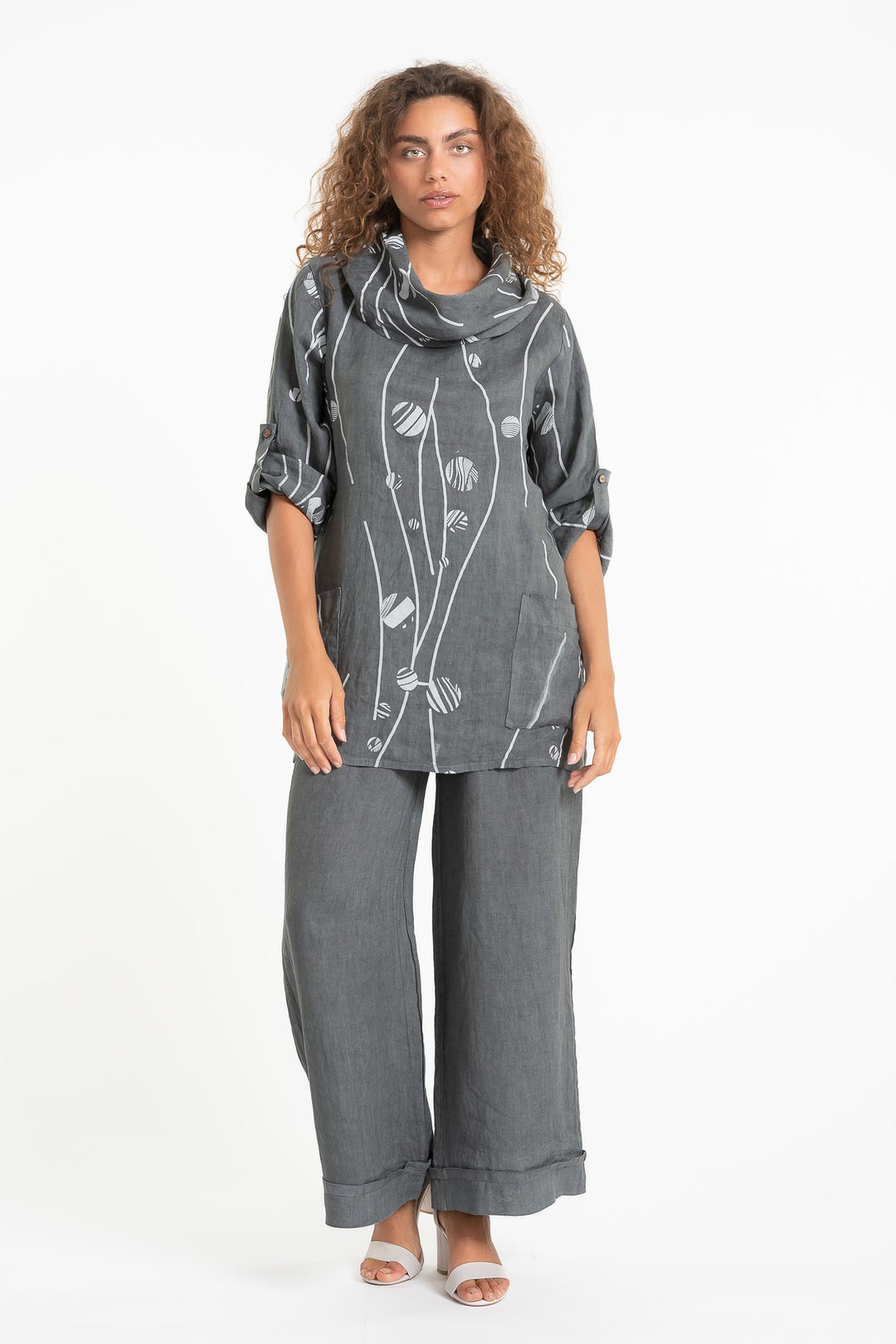 French Linen Tunic Blouse Print - Breathable Naturals | Glam & Fame Clothing