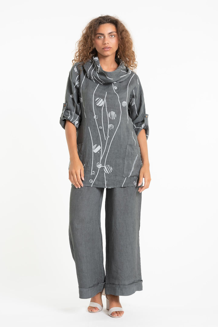 French Linen Tunic Blouse Print - Breathable Naturals | Glam & Fame Clothing