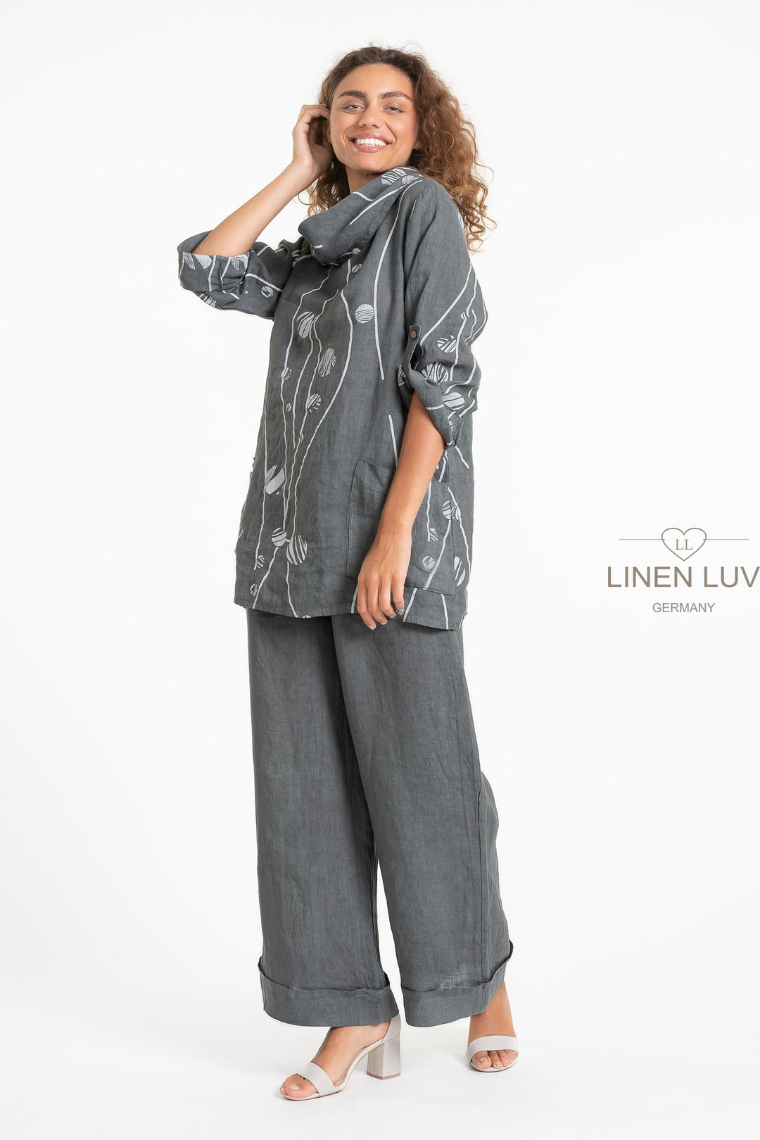 French Linen Tunic Blouse Print - Breathable Naturals | Glam & Fame Clothing