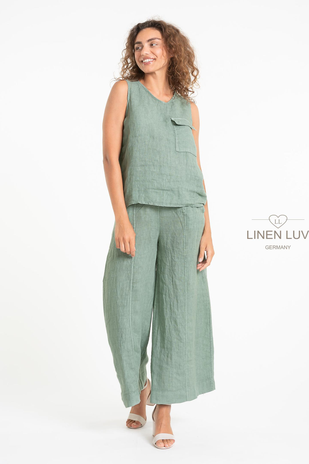 French Linen Top Sleeveless - Breathable Naturals | Glam & Fame Clothing