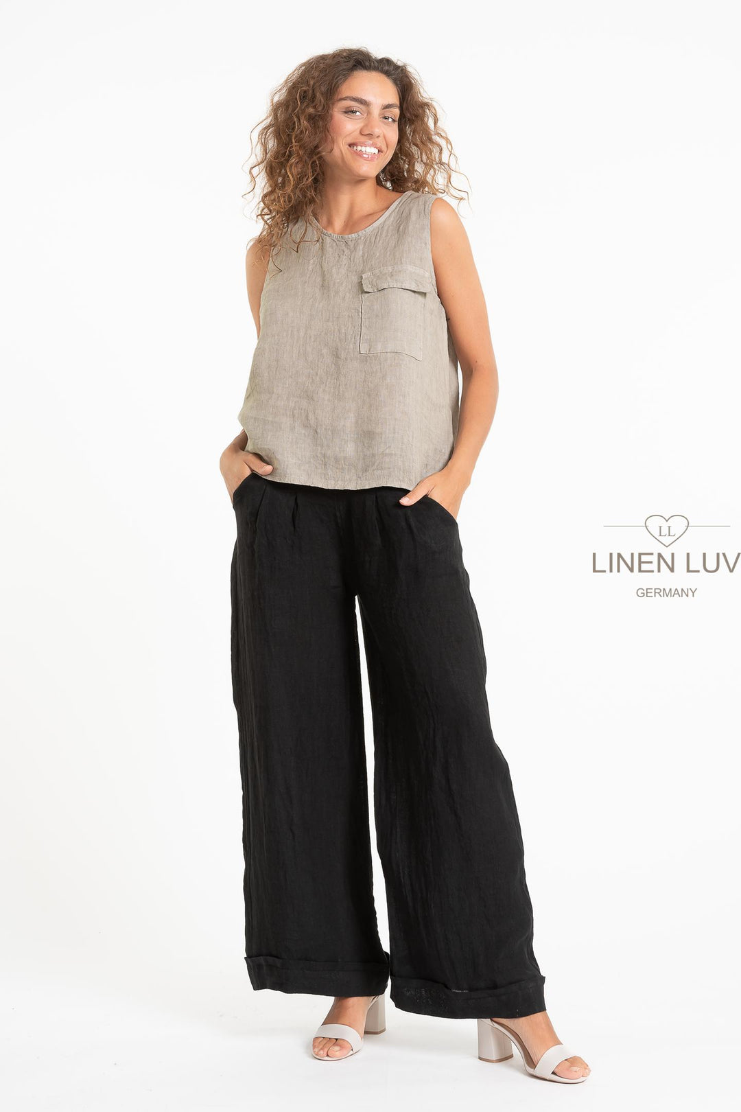 French Linen Top Sleeveless - Breathable Naturals | Glam & Fame Clothing