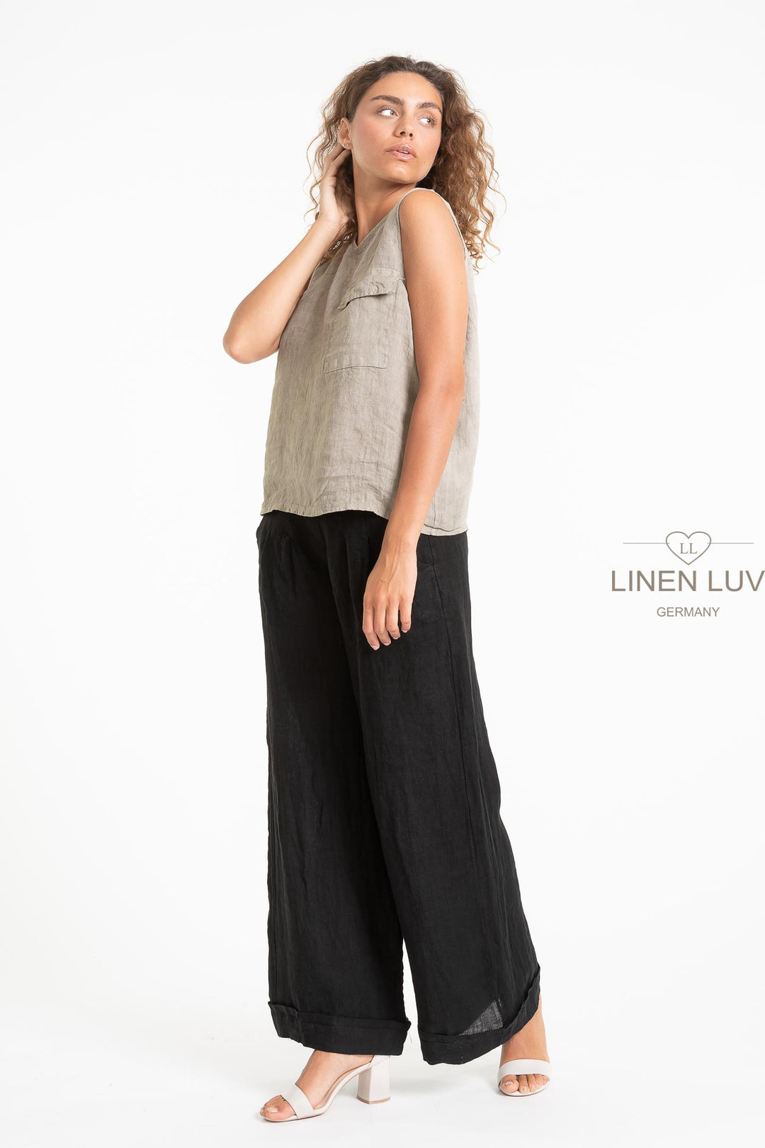 French Linen Top Sleeveless - Breathable Naturals | Glam & Fame Clothing