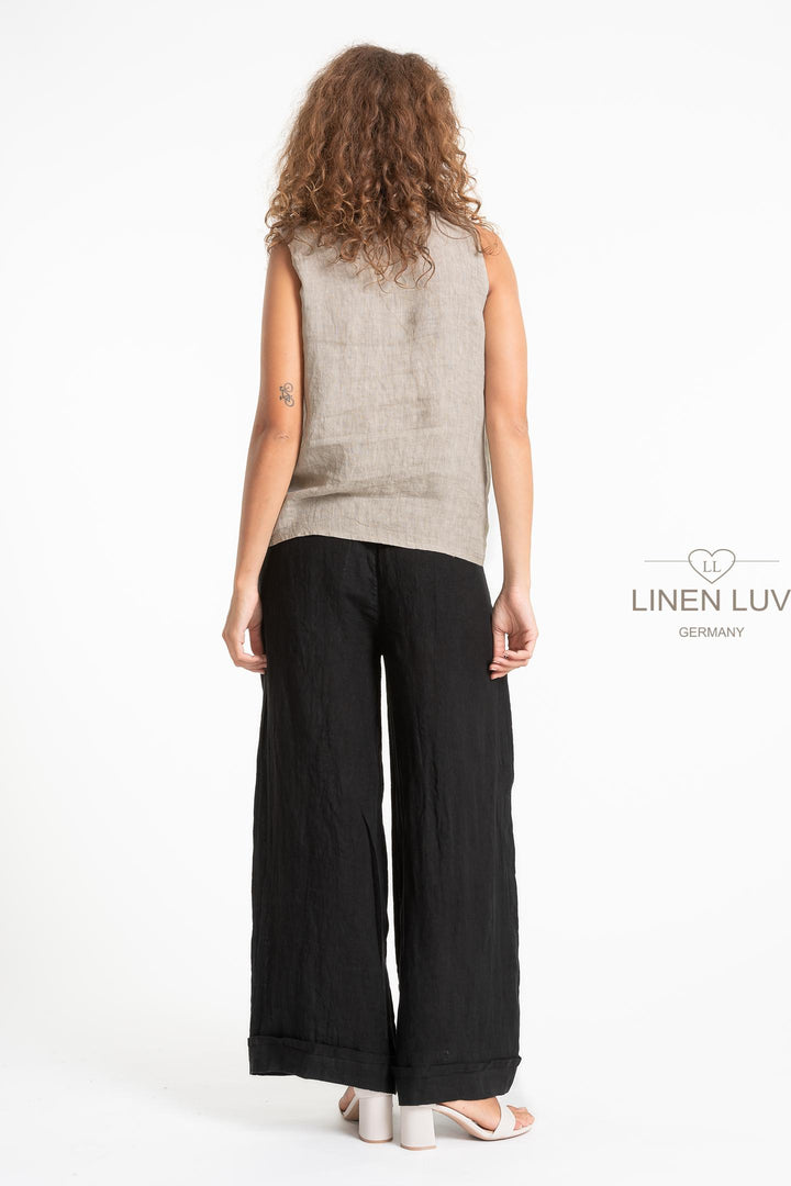 French Linen Top Sleeveless - Breathable Naturals | Glam & Fame Clothing