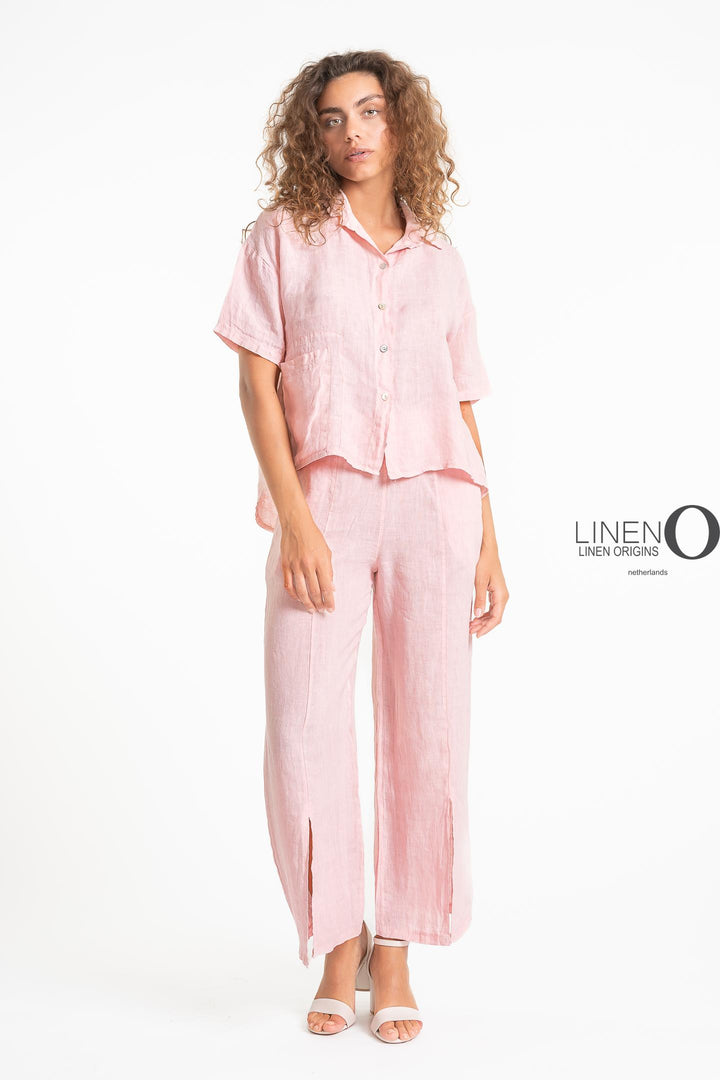 French Linen Short Sleeve Pocket Shirt