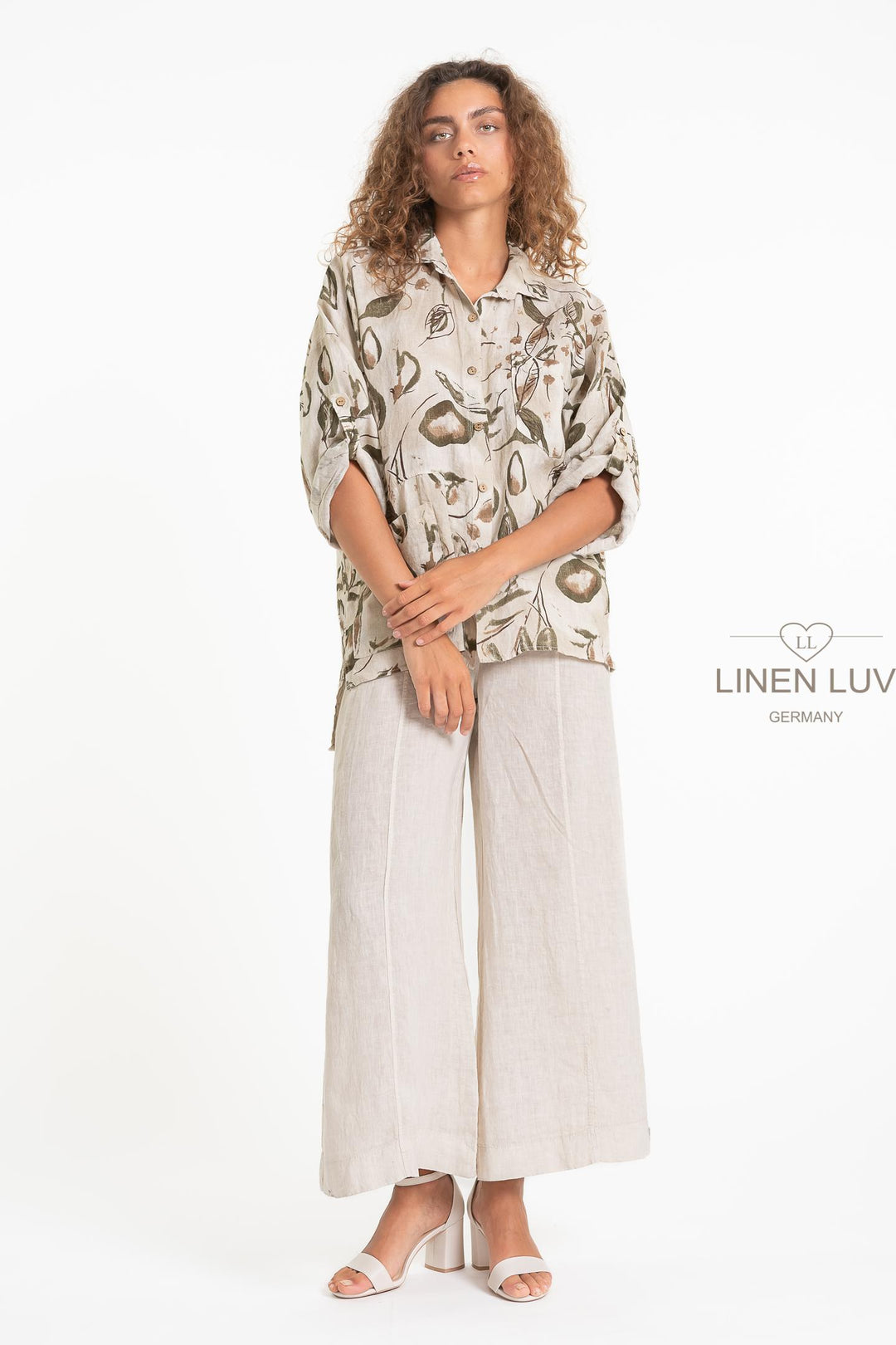 French Linen Relaxed Shirt Pocket Detail - Breathable Naturals | Glam & Fame Clothing