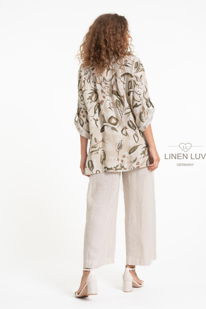 French Linen Relaxed Shirt Pocket Detail - Breathable Naturals | Glam & Fame Clothing