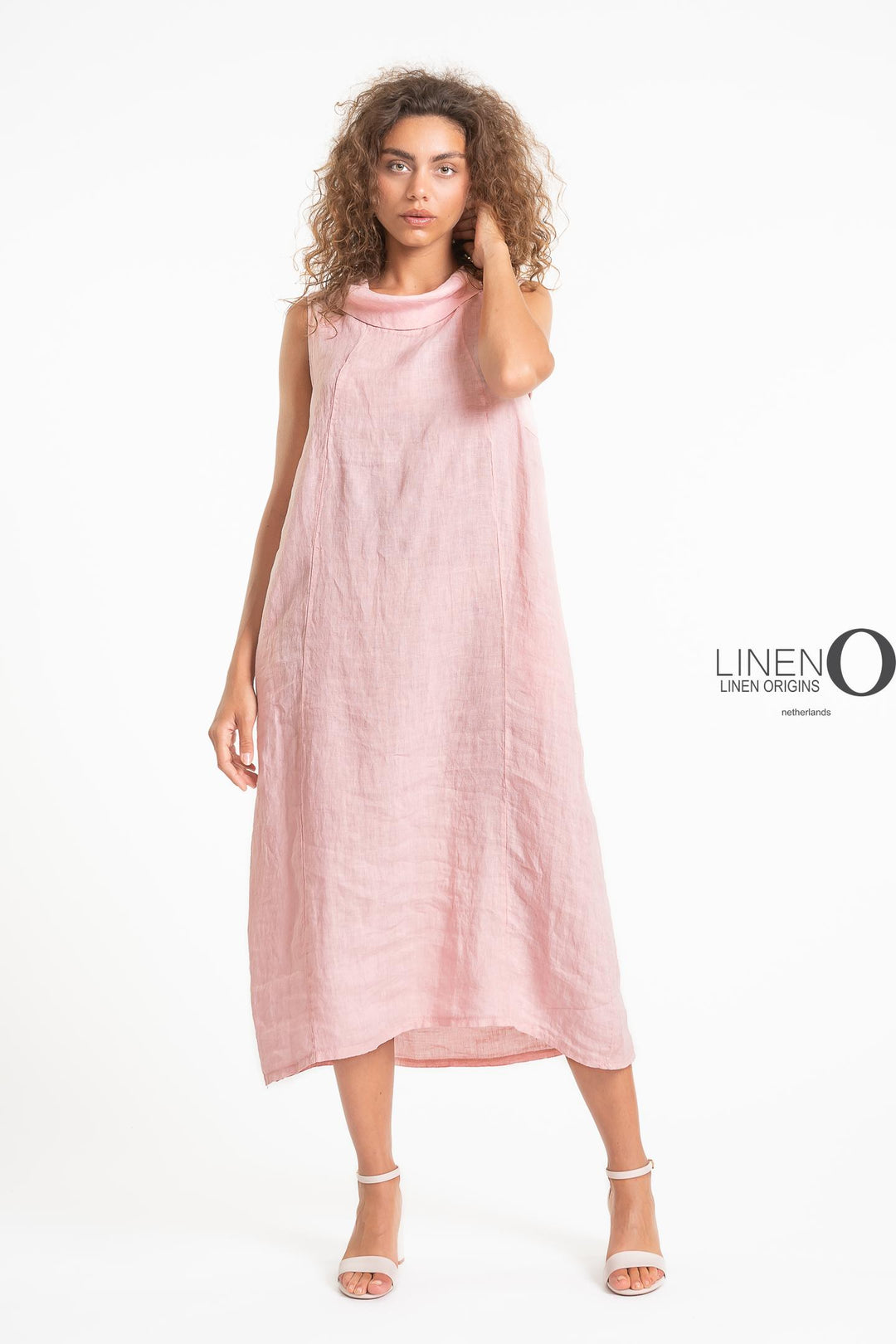 French Linen Dress Cowl Neck - Breathable Naturals | Glam & Fame Clothing