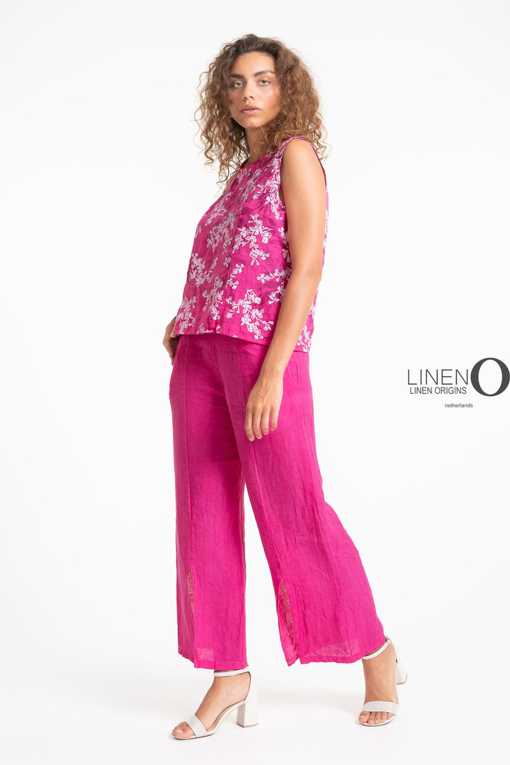 French Linen Slv/L Top Print - Breathable Naturals | Glam & Fame Clothing