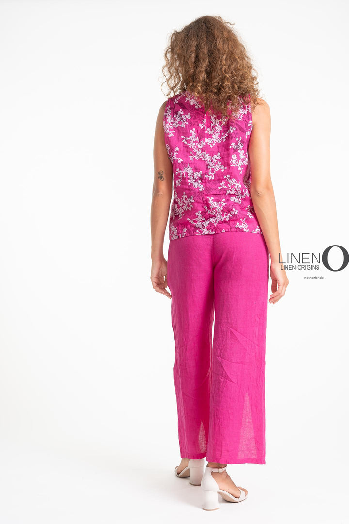 French Linen Slv/L Top Print - Breathable Naturals | Glam & Fame Clothing