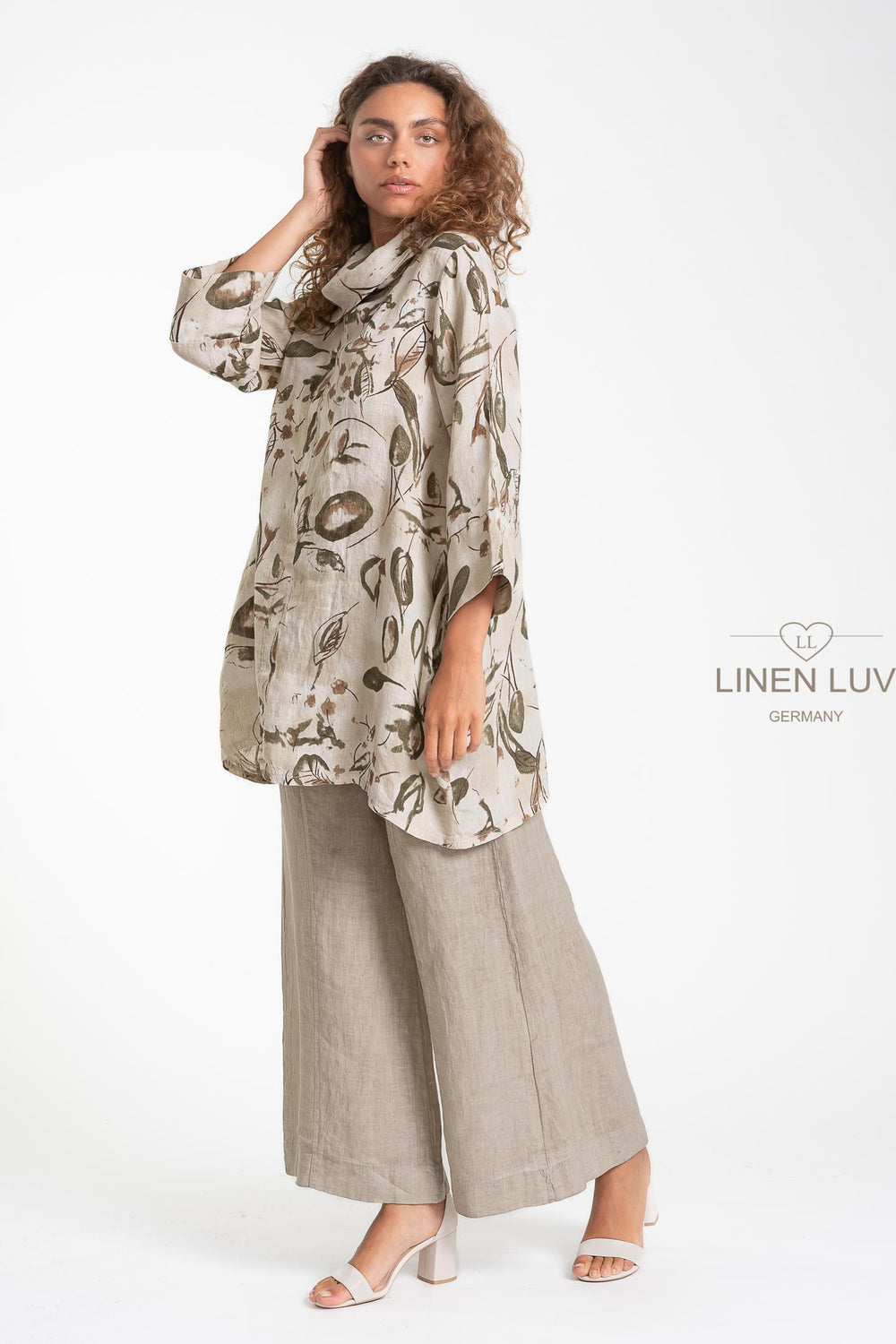 French Linen Tunic Pointe Collar - Breathable Naturals | Glam & Fame Clothing