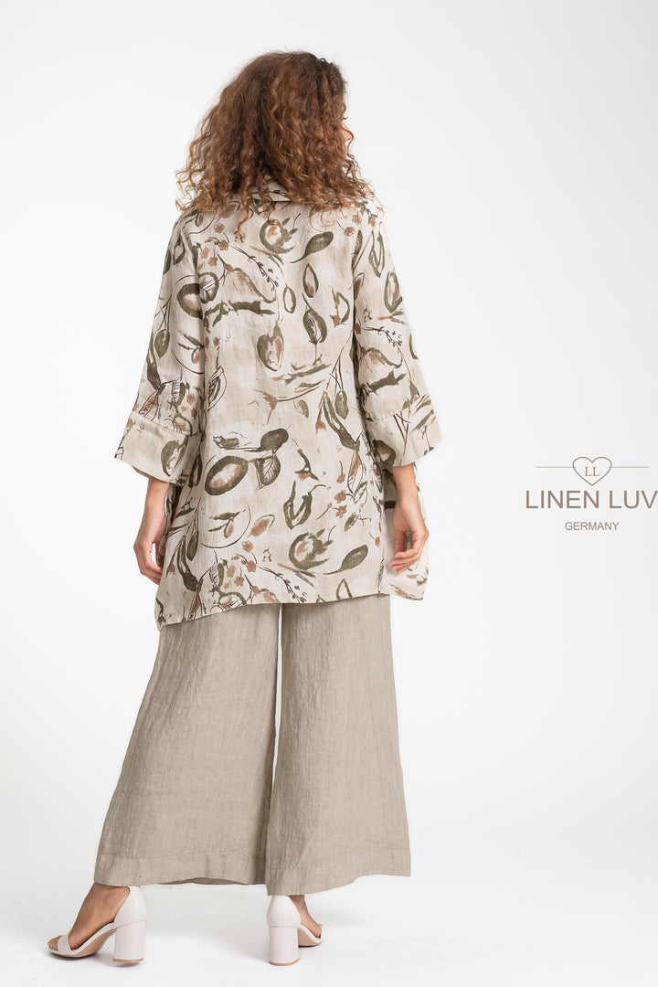 French Linen Tunic Pointe Collar - Breathable Naturals | Glam & Fame Clothing