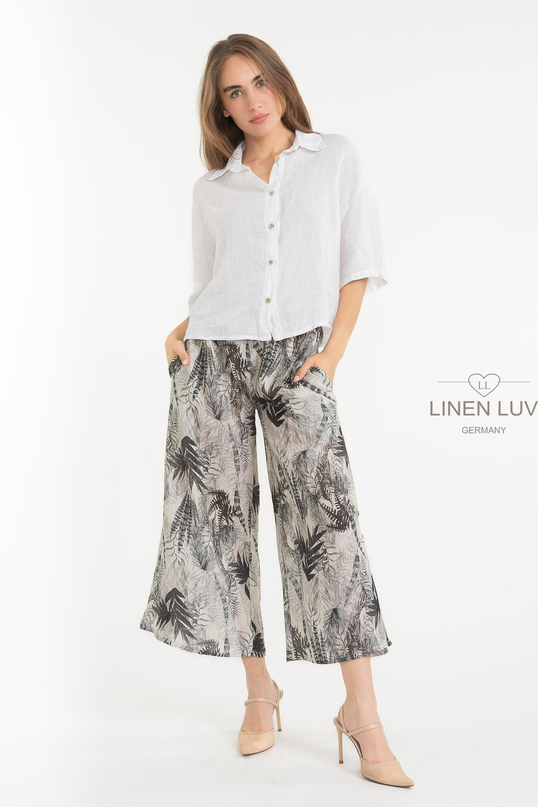 French Linen Boxy Crop Shirt - Breathable Naturals | Glam & Fame Clothing
