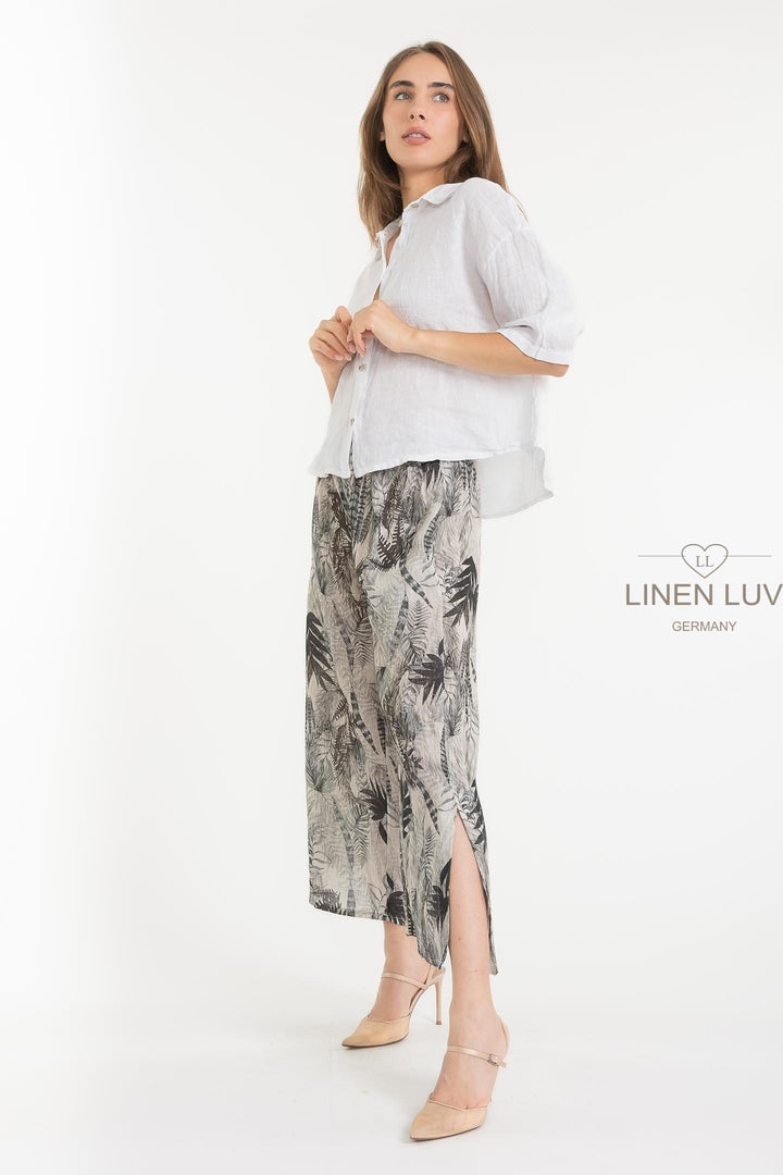 French Linen Boxy Crop Shirt - Breathable Naturals | Glam & Fame Clothing
