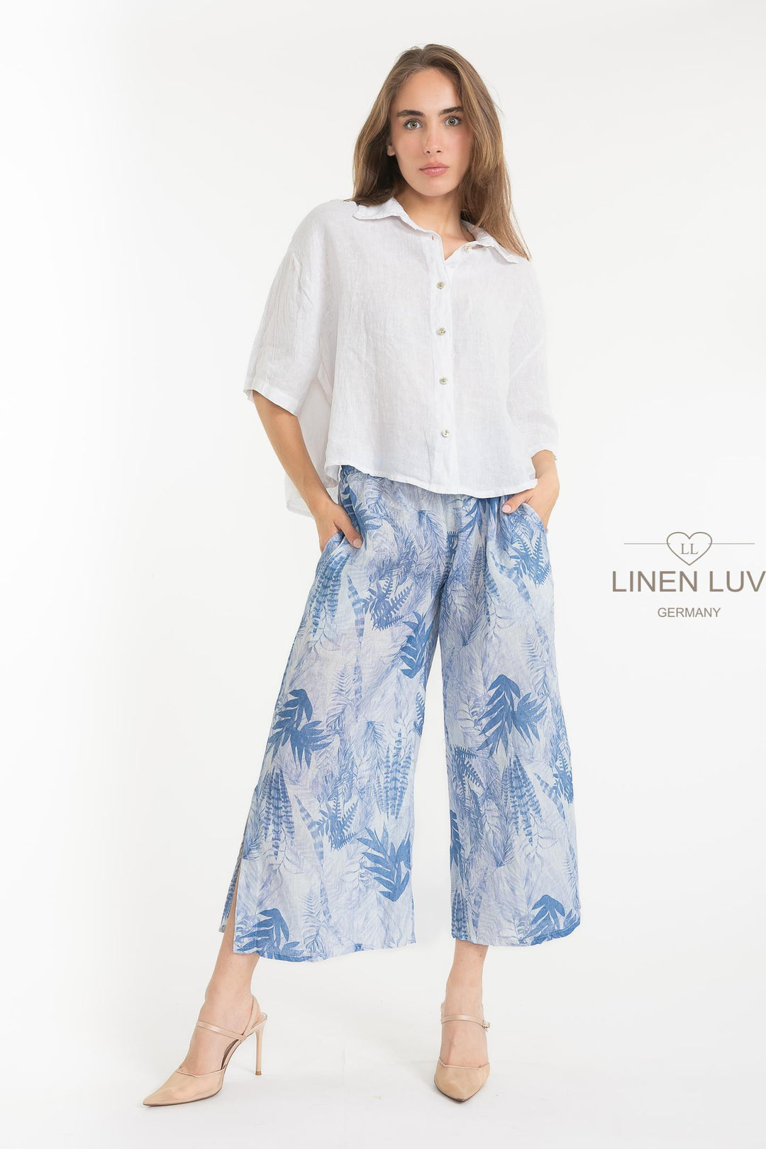 French Linen Boxy Crop Shirt - Breathable Naturals | Glam & Fame Clothing