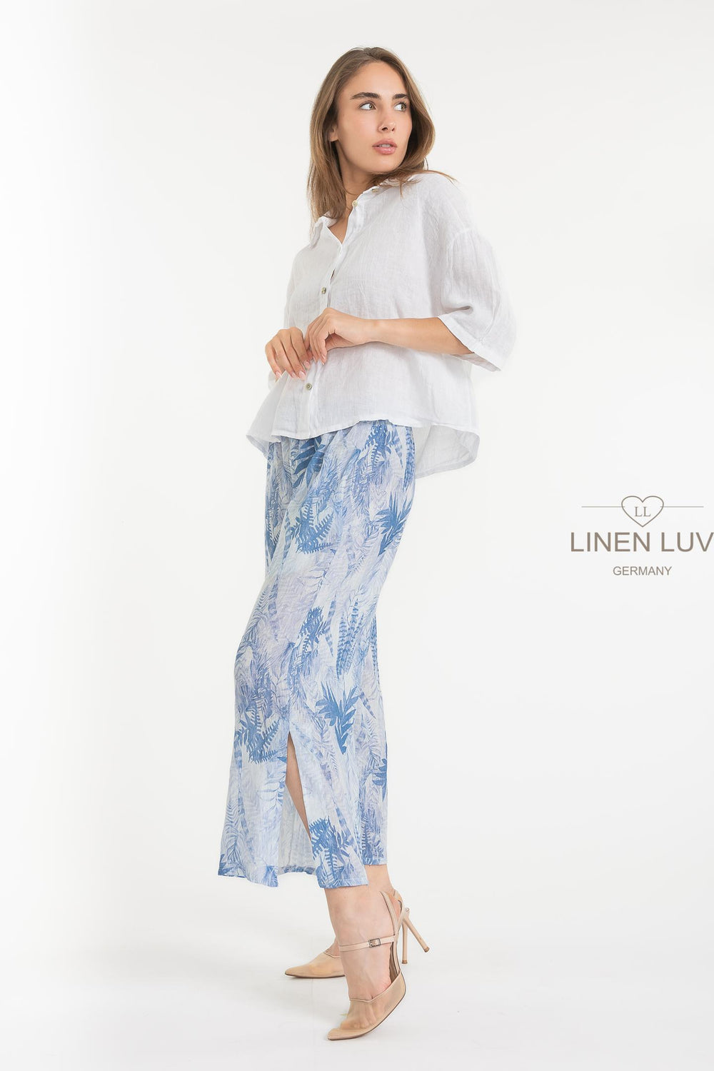 French Linen Boxy Crop Shirt - Breathable Naturals | Glam & Fame Clothing