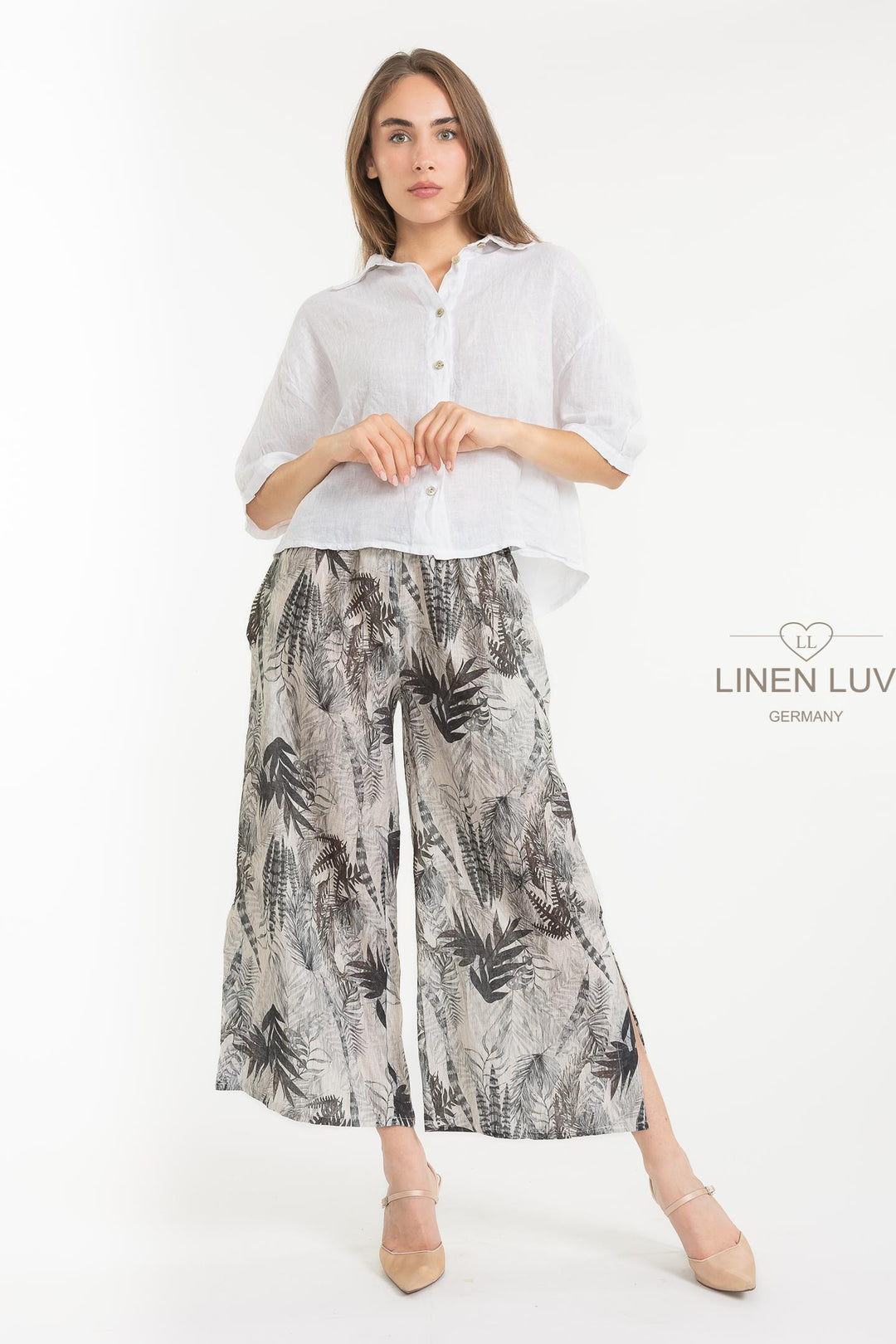 French Linen Boxy Crop Shirt - Breathable Naturals | Glam & Fame Clothing