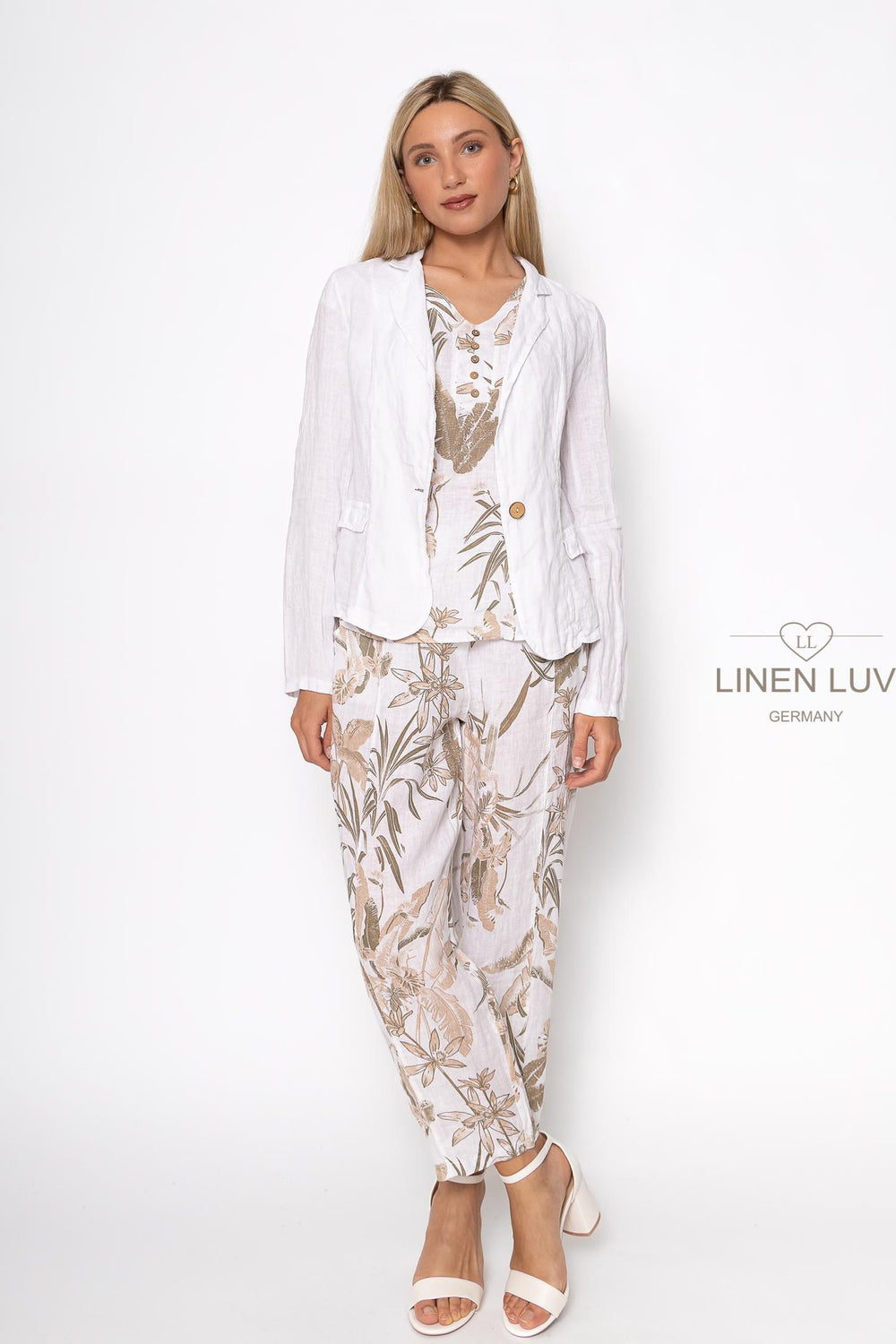 French Linen Blazer - Breathable Naturals | Glam & Fame Clothing