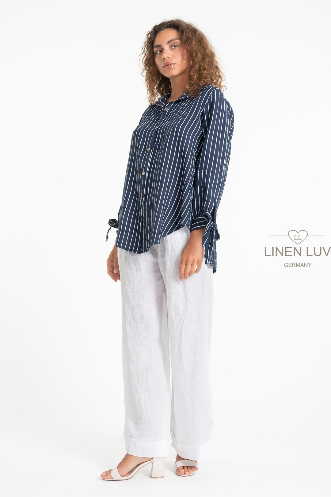 French Linen Nautical Shirt - Breathable Naturals | Glam & Fame Clothing