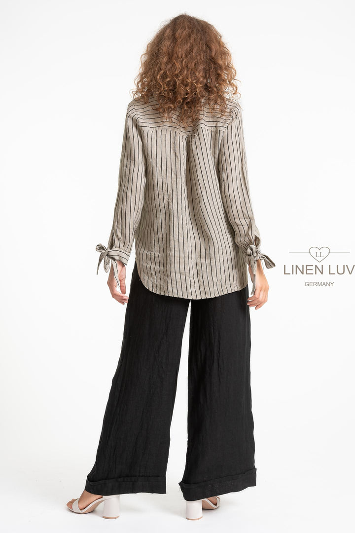 French Linen Nautical Shirt - Breathable Naturals | Glam & Fame Clothing