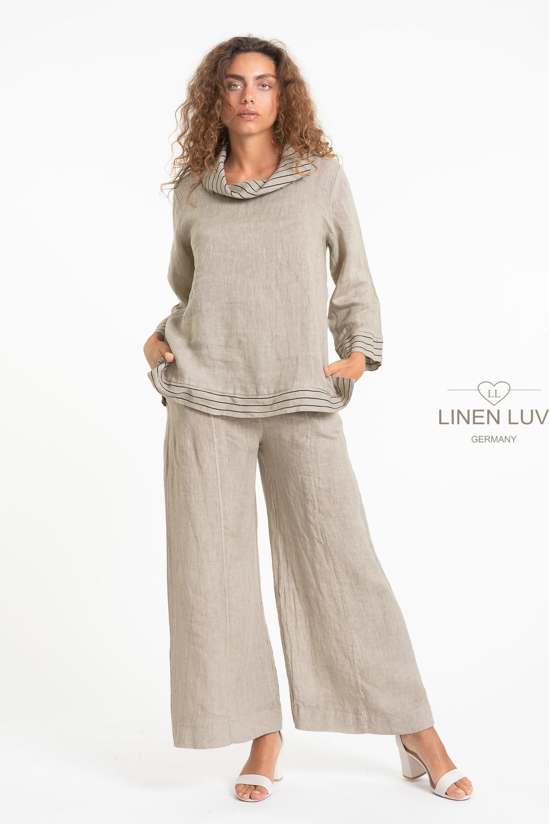 French Linen Nautical Top - Breathable Naturals | Glam & Fame Clothing