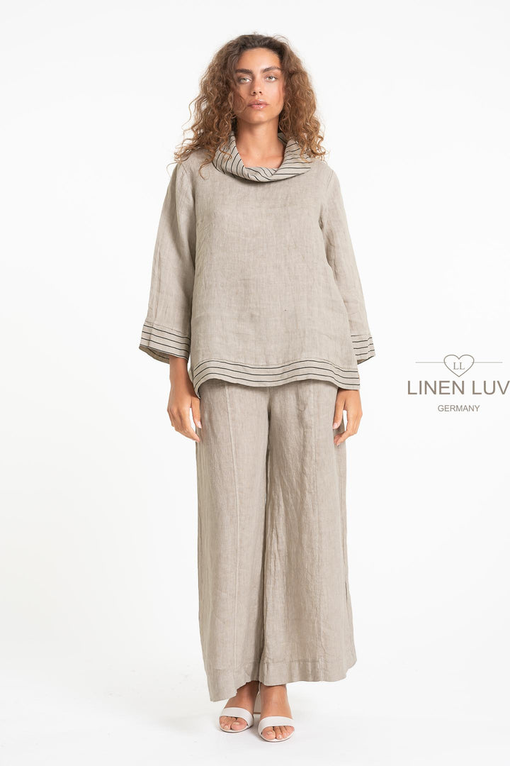 French Linen Nautical Top - Breathable Naturals | Glam & Fame Clothing