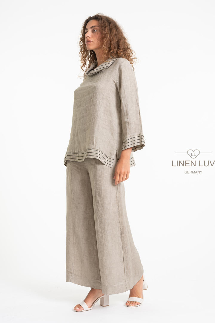 French Linen Nautical Top - Breathable Naturals | Glam & Fame Clothing
