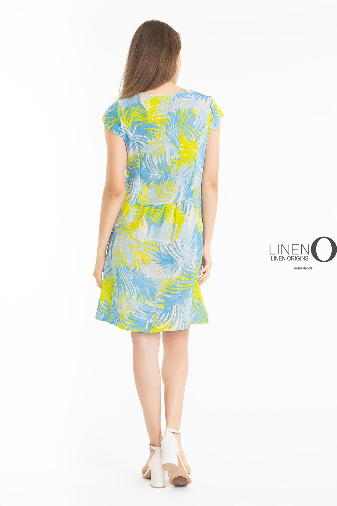 French Linen Sheath Dress Abstract Print - Breathable Naturals | Glam & Fame Clothing