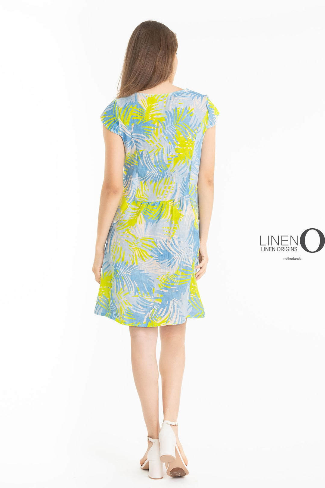 French Linen Sheath Dress Abstract Print - Breathable Naturals | Glam & Fame Clothing