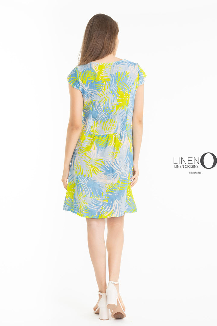 French Linen Sheath Dress Abstract Print - Breathable Naturals | Glam & Fame Clothing