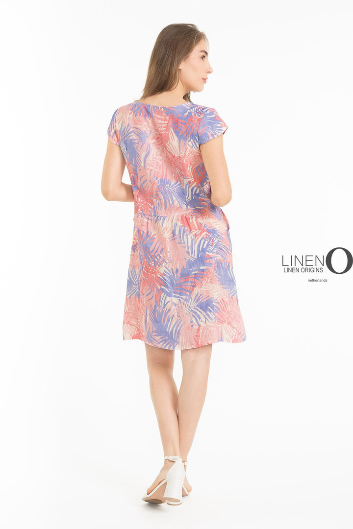 French Linen Sheath Dress Abstract Print - Breathable Naturals | Glam & Fame Clothing