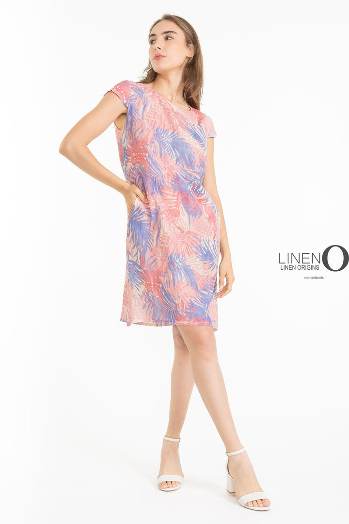 French Linen Sheath Dress Abstract Print - Breathable Naturals | Glam & Fame Clothing
