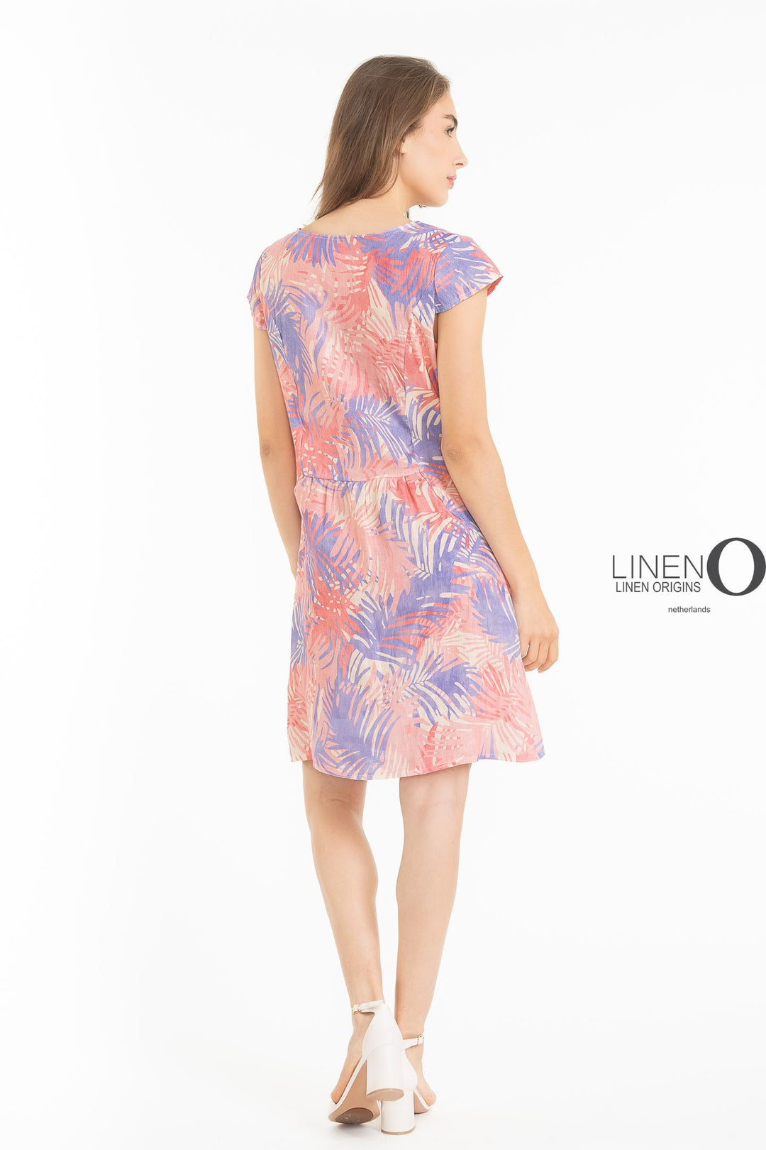 French Linen Sheath Dress Abstract Print - Breathable Naturals | Glam & Fame Clothing