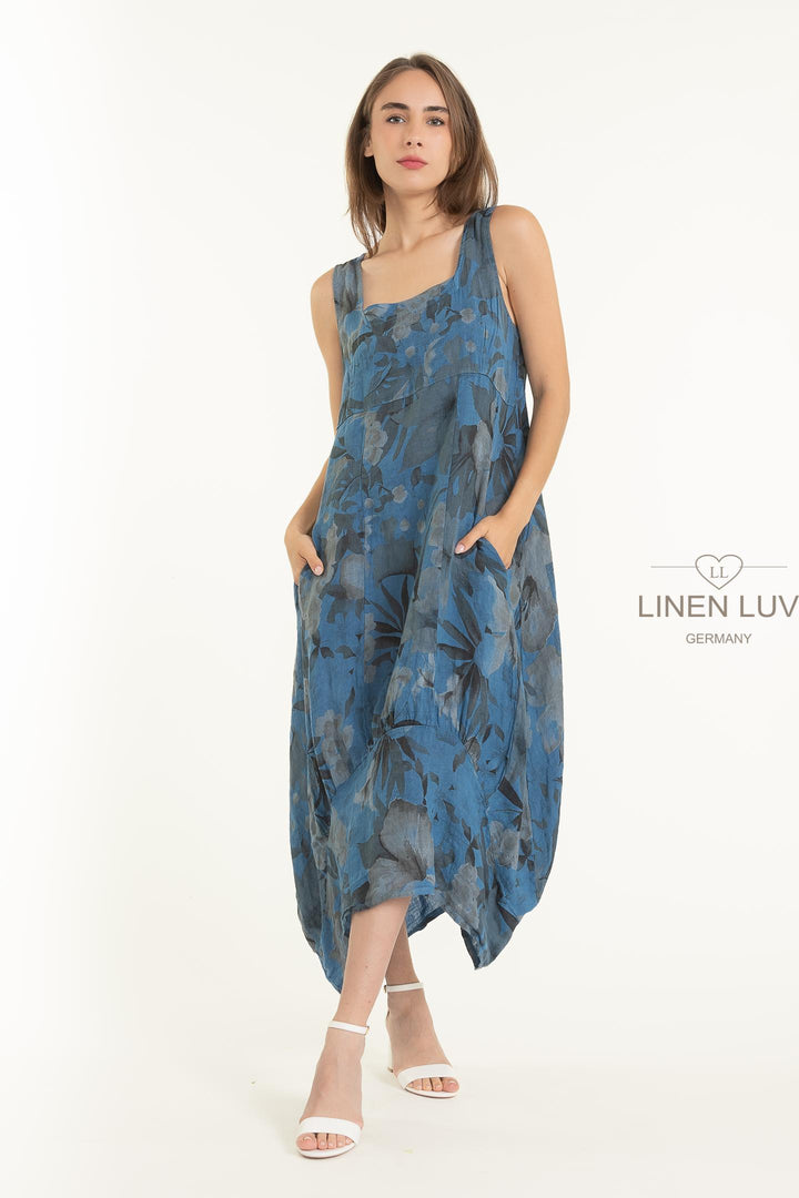 French Linen Frock With Pockets - Breathable Naturals | Glam & Fame Clothing
