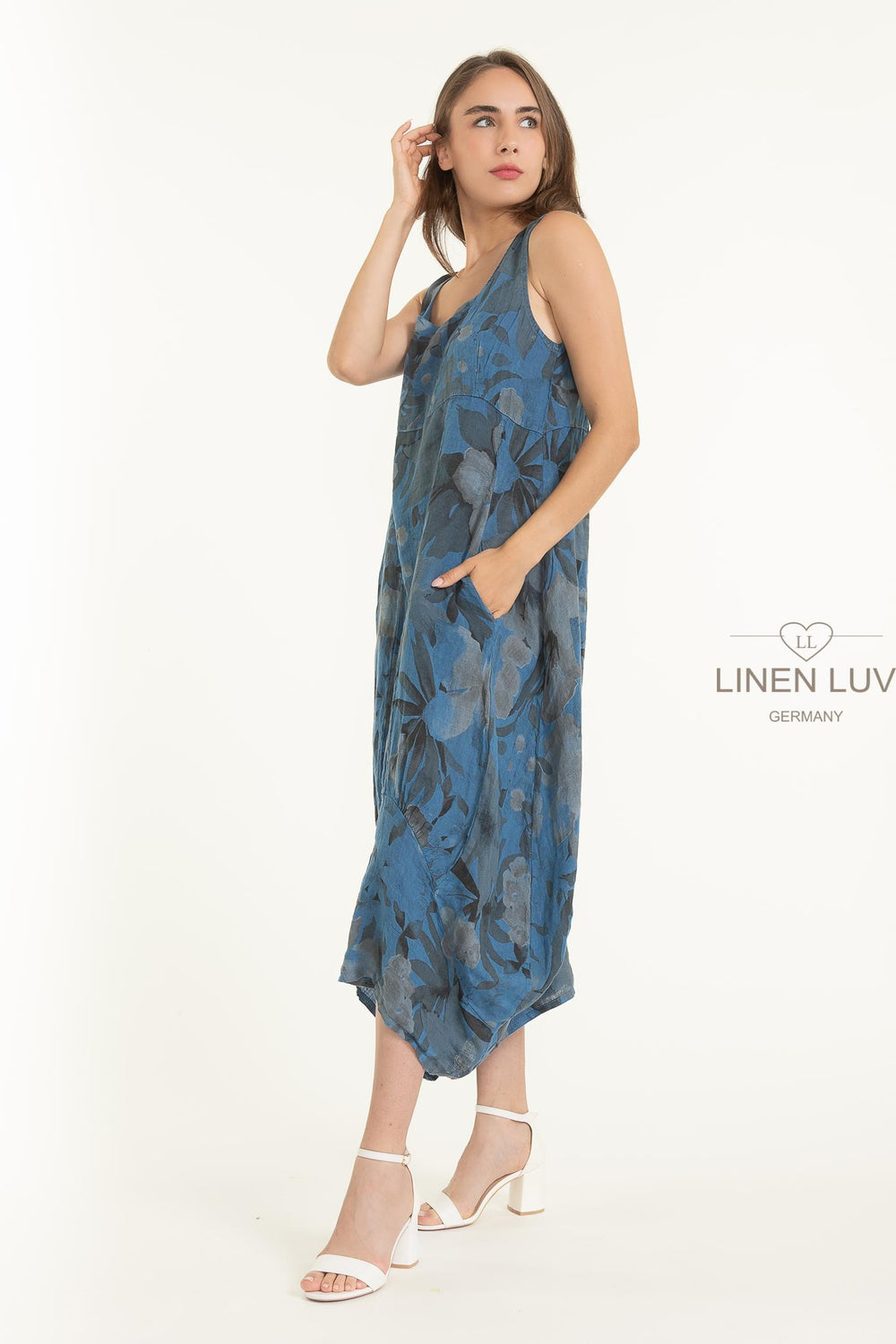 French Linen Frock With Pockets - Breathable Naturals | Glam & Fame Clothing