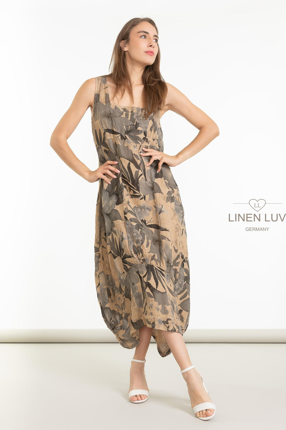 French Linen Frock With Pockets - Breathable Naturals | Glam & Fame Clothing