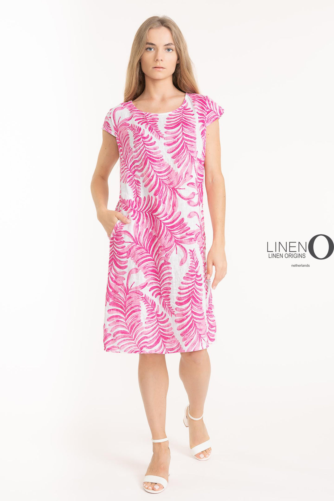 French Linen Sheath Dress Print - Breathable Naturals | Glam & Fame Clothing